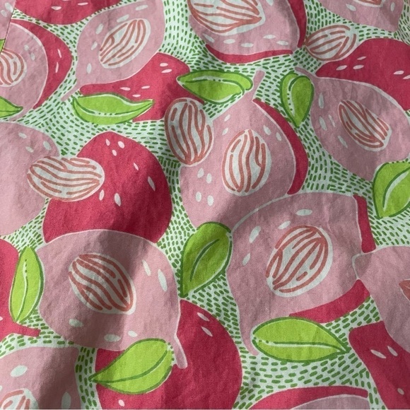 Lily Pulitzer Sz 10 Mango Mama Sabrina cotton strapless dress A line fruit - Picture 2 of 8